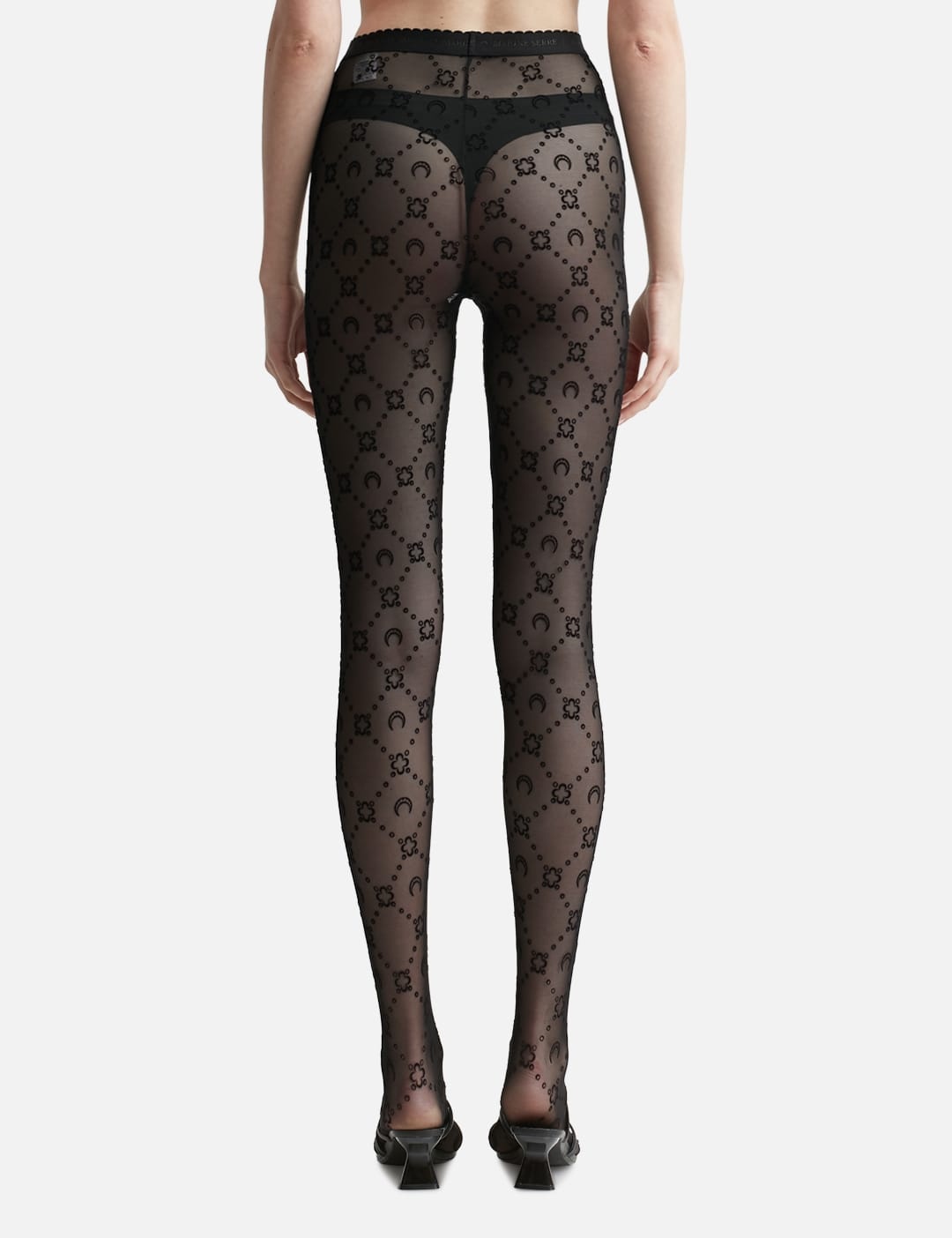 MOONOGRAM FLOCKED MESH TIGHTS - 3