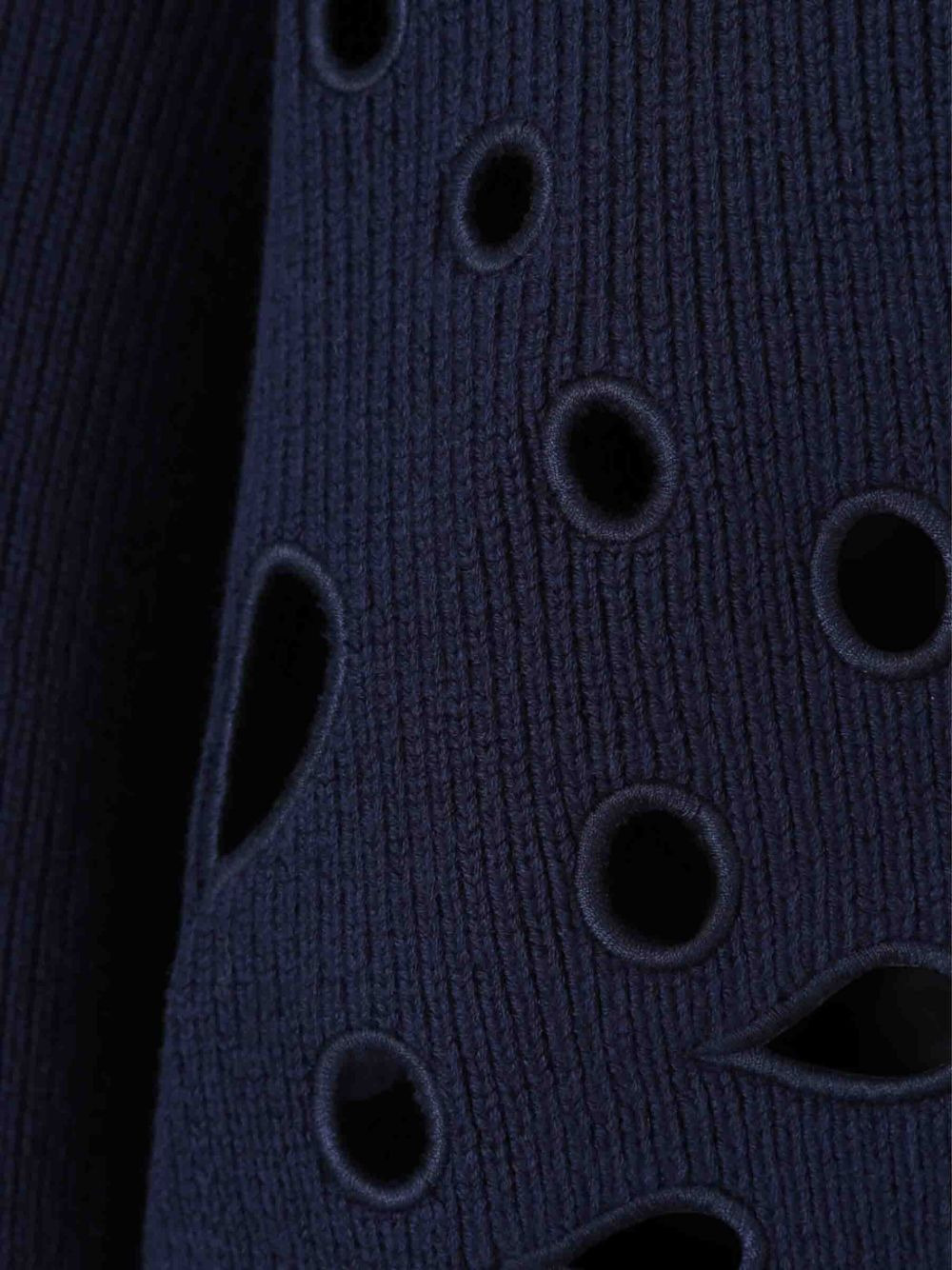 cut-out ribbed knit jumper - 3