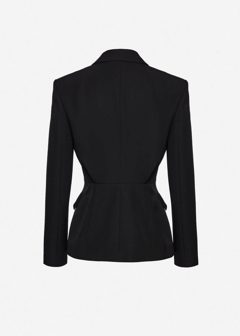 MAGDA BUTRYM Tailored wool double breasted blazer in black outlook