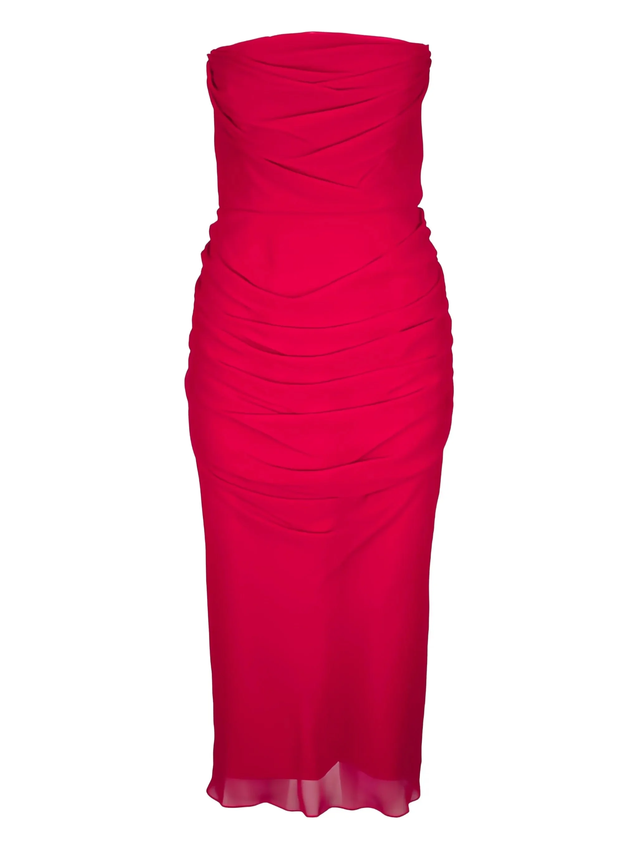 Carolina Herrera Strapless Draped Midi Dress - 1