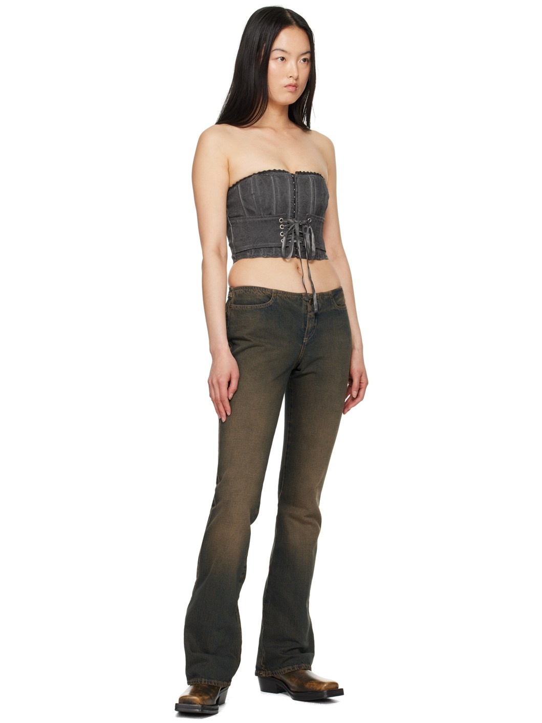 Black Textured Corset - 4