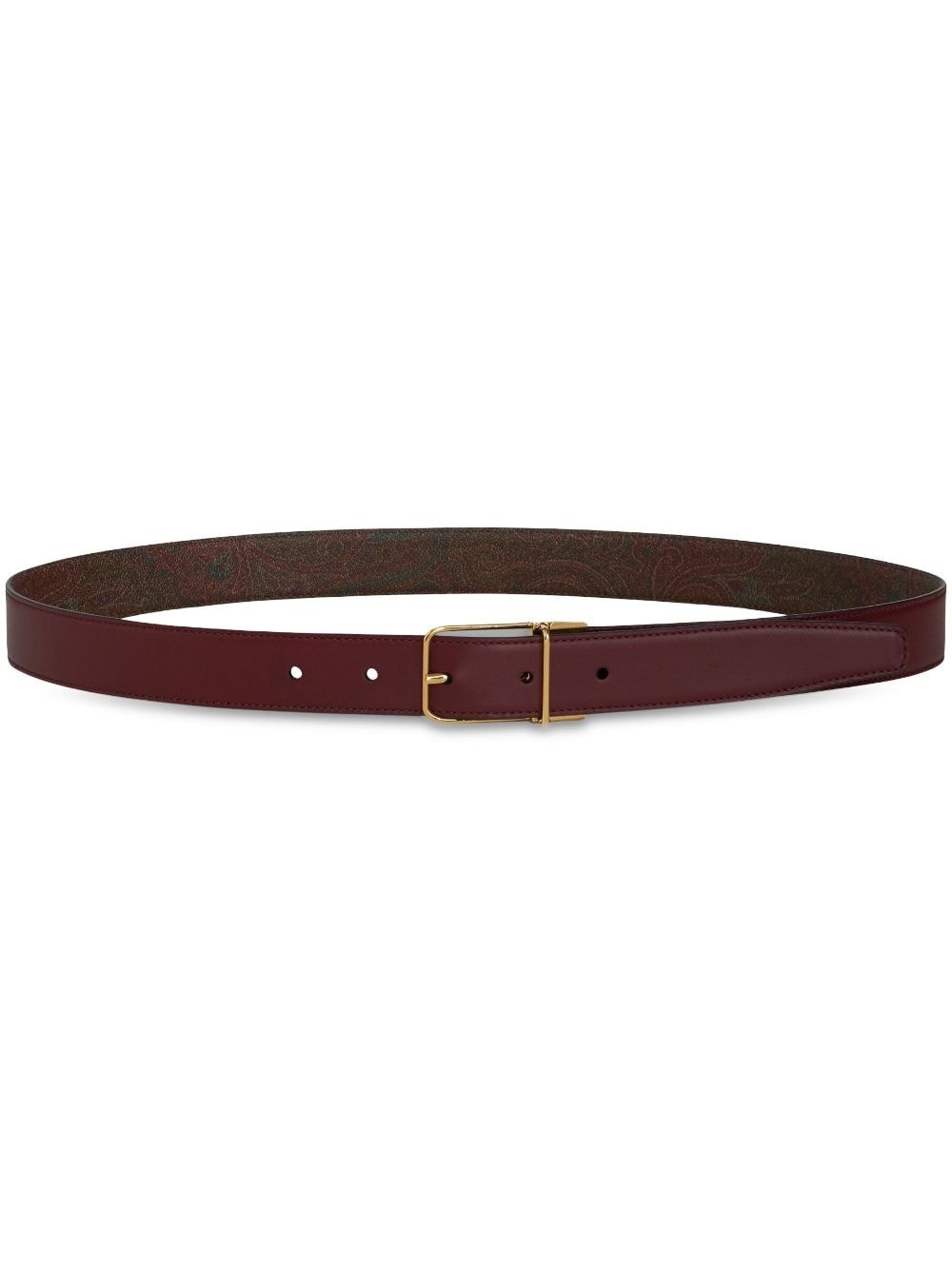 reversible buckled leather belt - 1