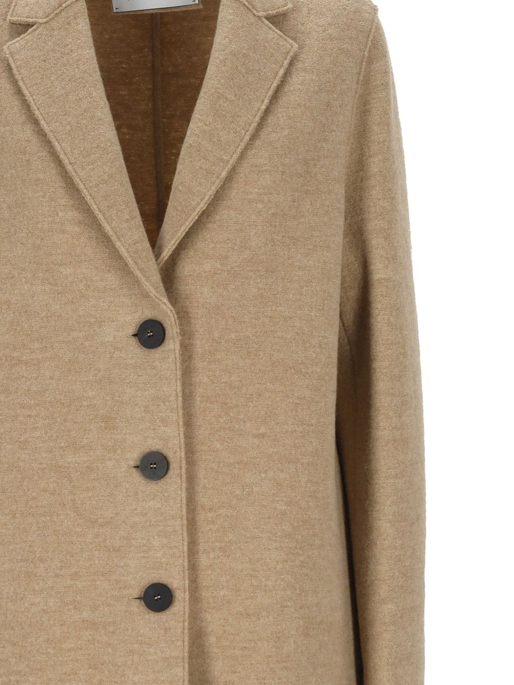 button-fastening wool coat - 3