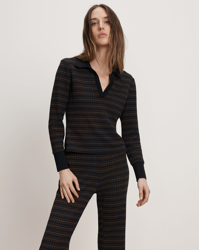 VERONICA BEARD KAMAL KNIT POLO outlook