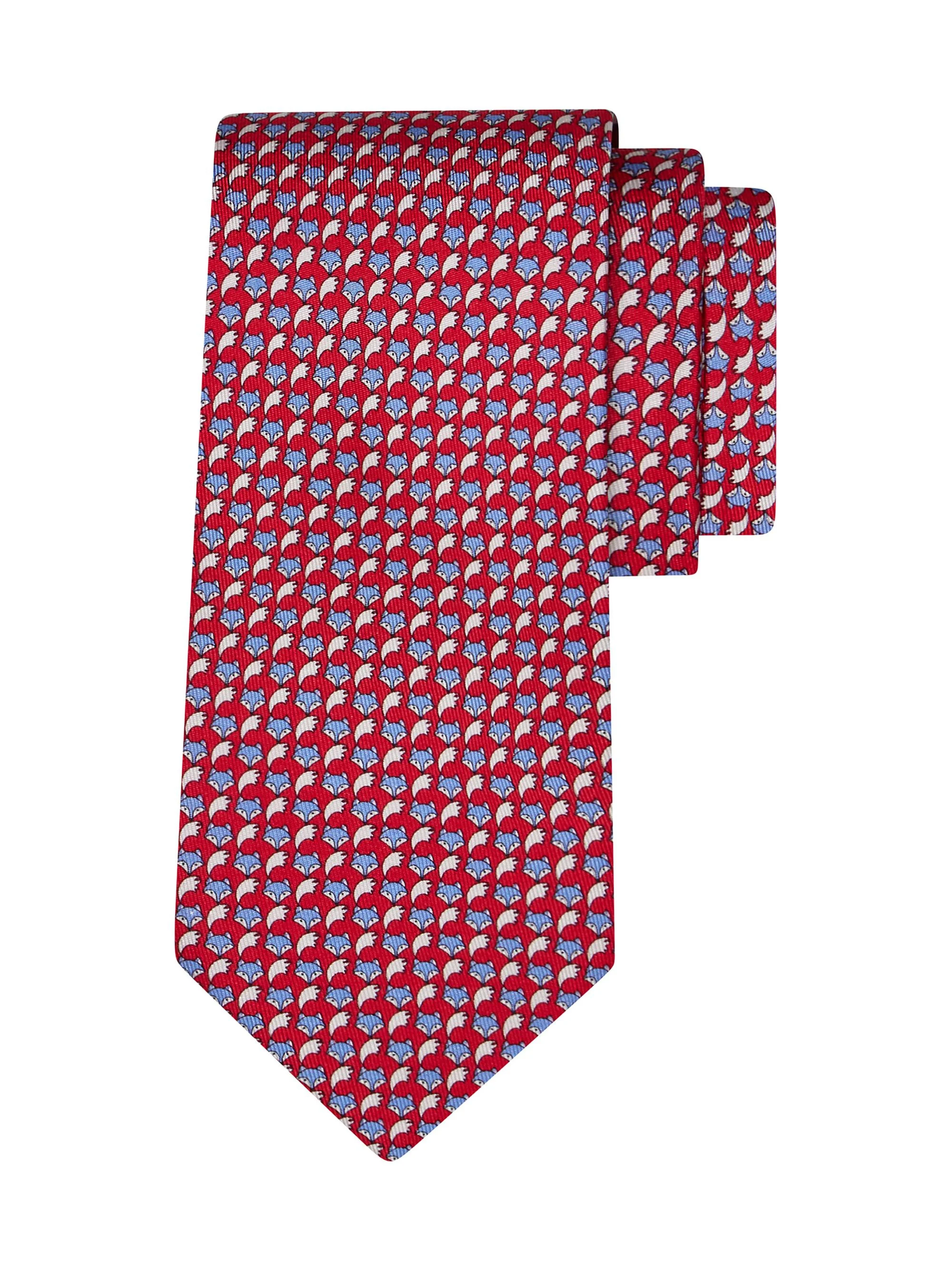 Men's Alda Animal-Print Silk Tie - Rosso - 1