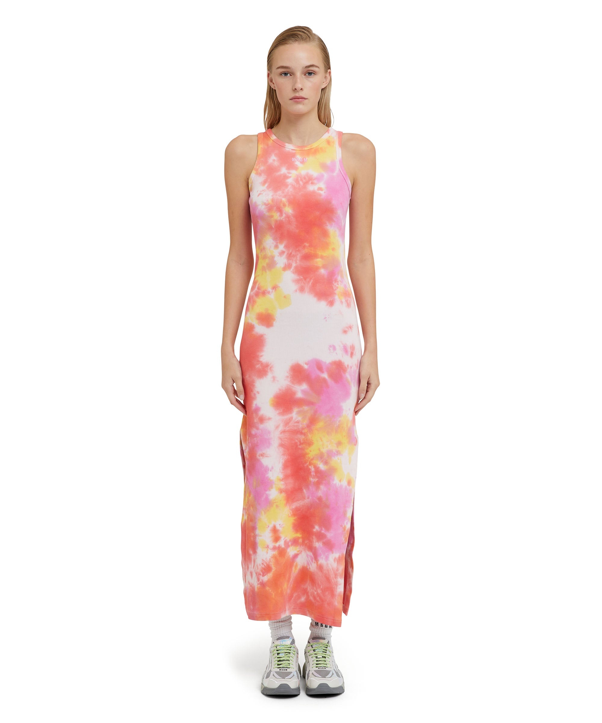 Dress in ribbed jeresy with tie-dye treatment - 2