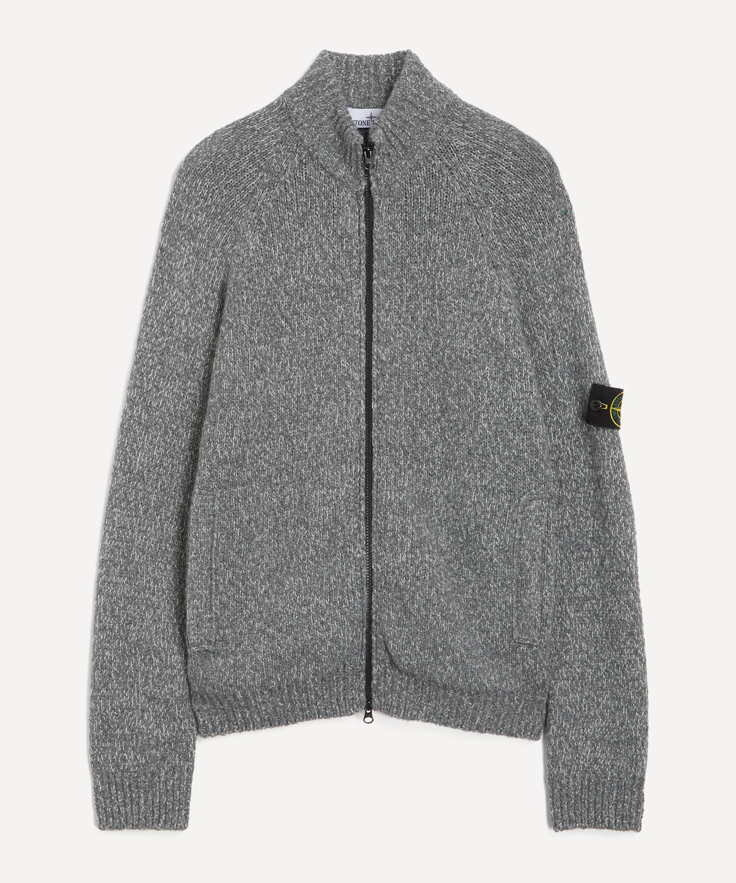 Fancy Yarn Mouline Wool Zip-Up Jumper - 1