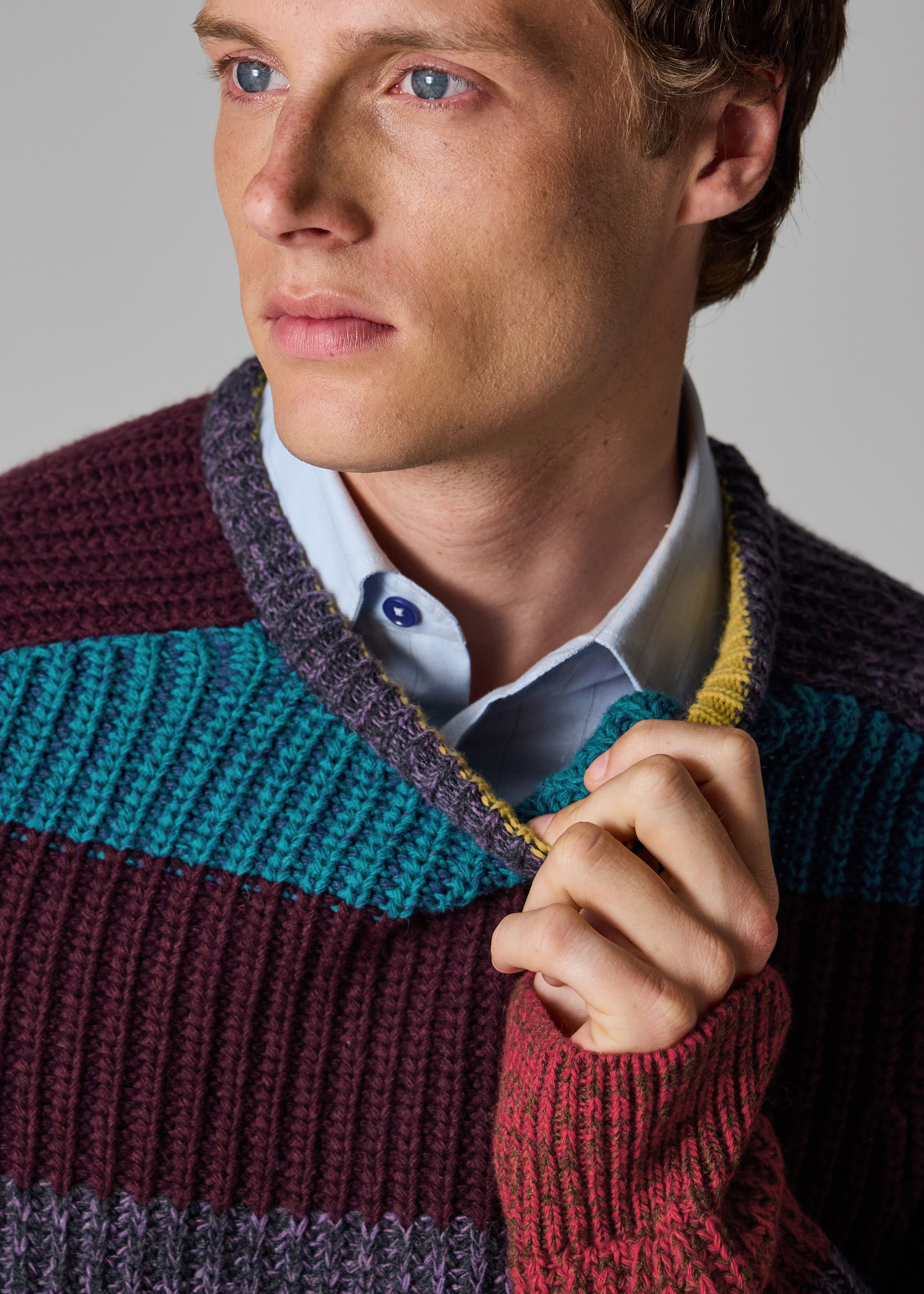 Paul Smith loves Barbour - Multi Stripe Crew Neck Sweater - 5