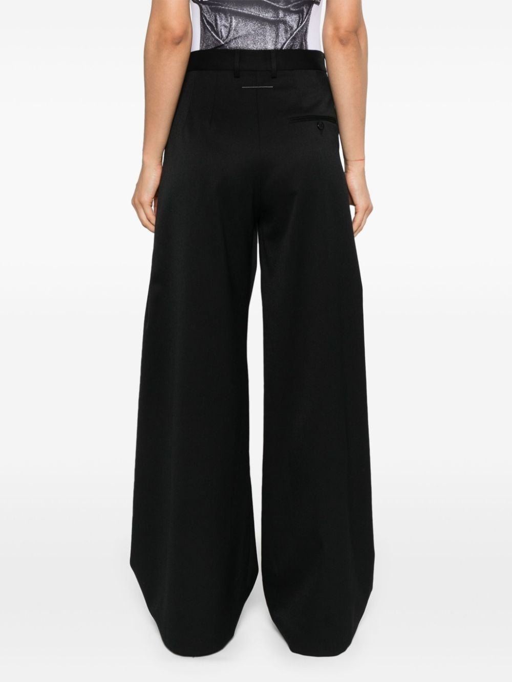 folded-detail tailored palazzo pants - 4