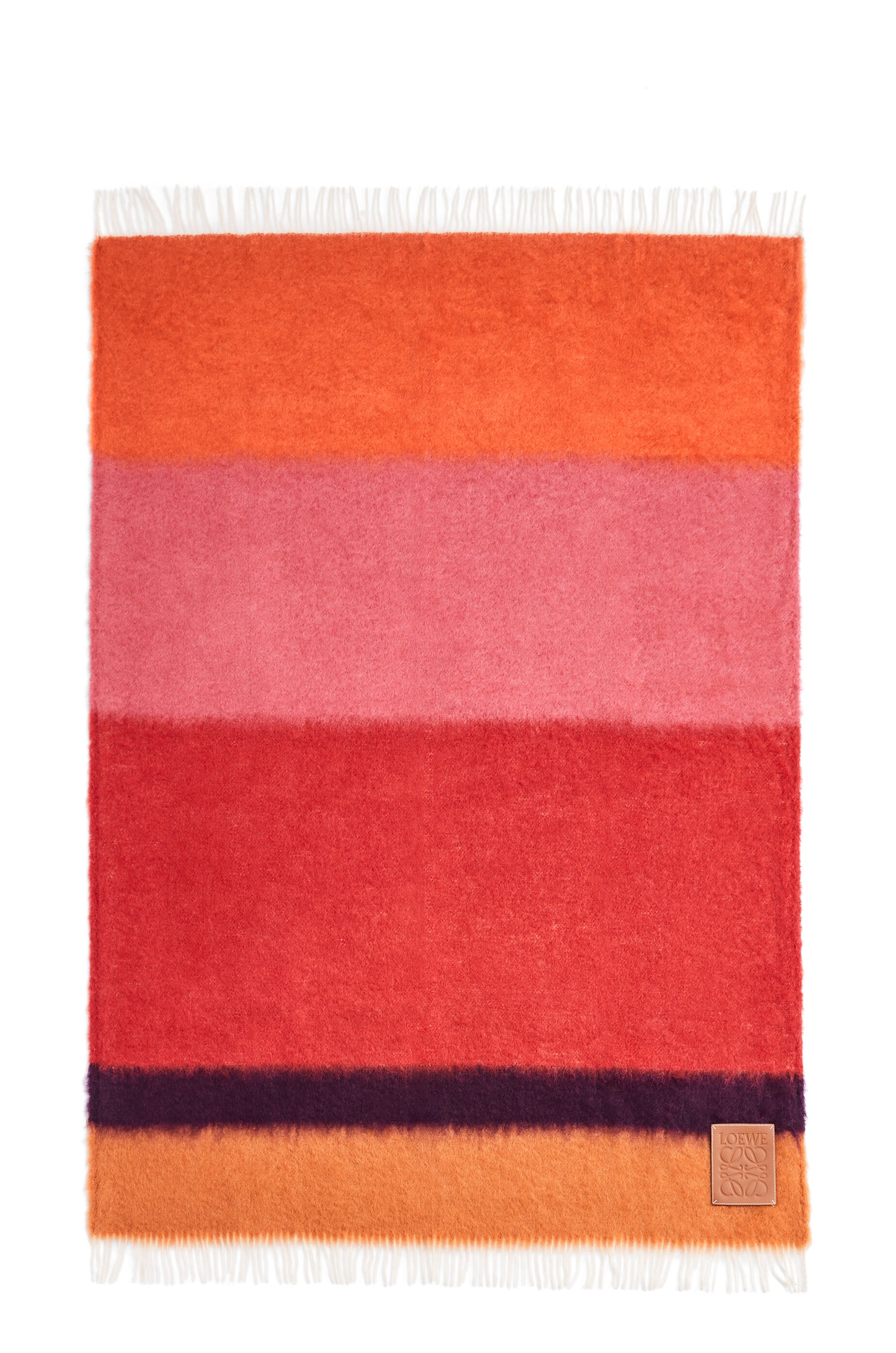 Striped blanket in mohair and wool blend - 2