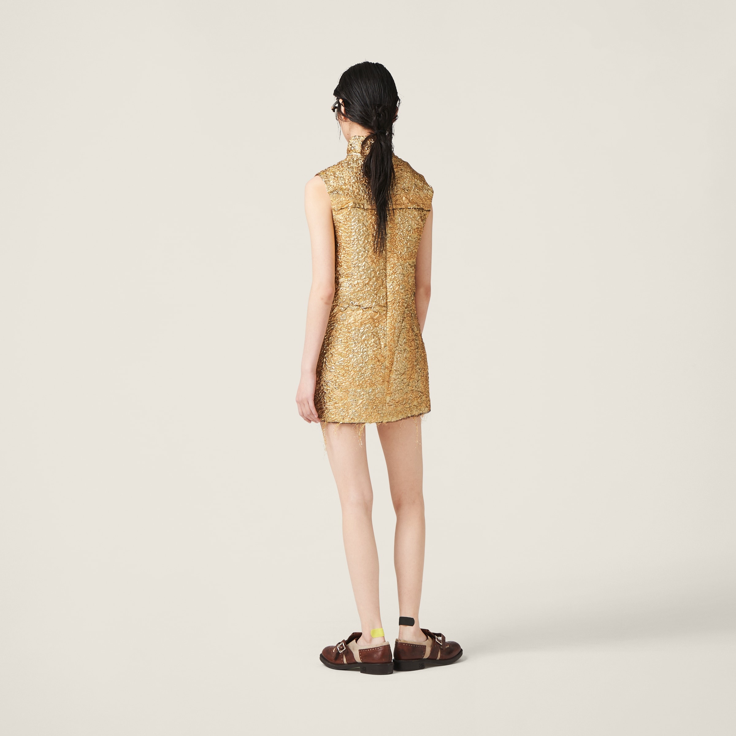Lamé cloquet mini-dress - 3