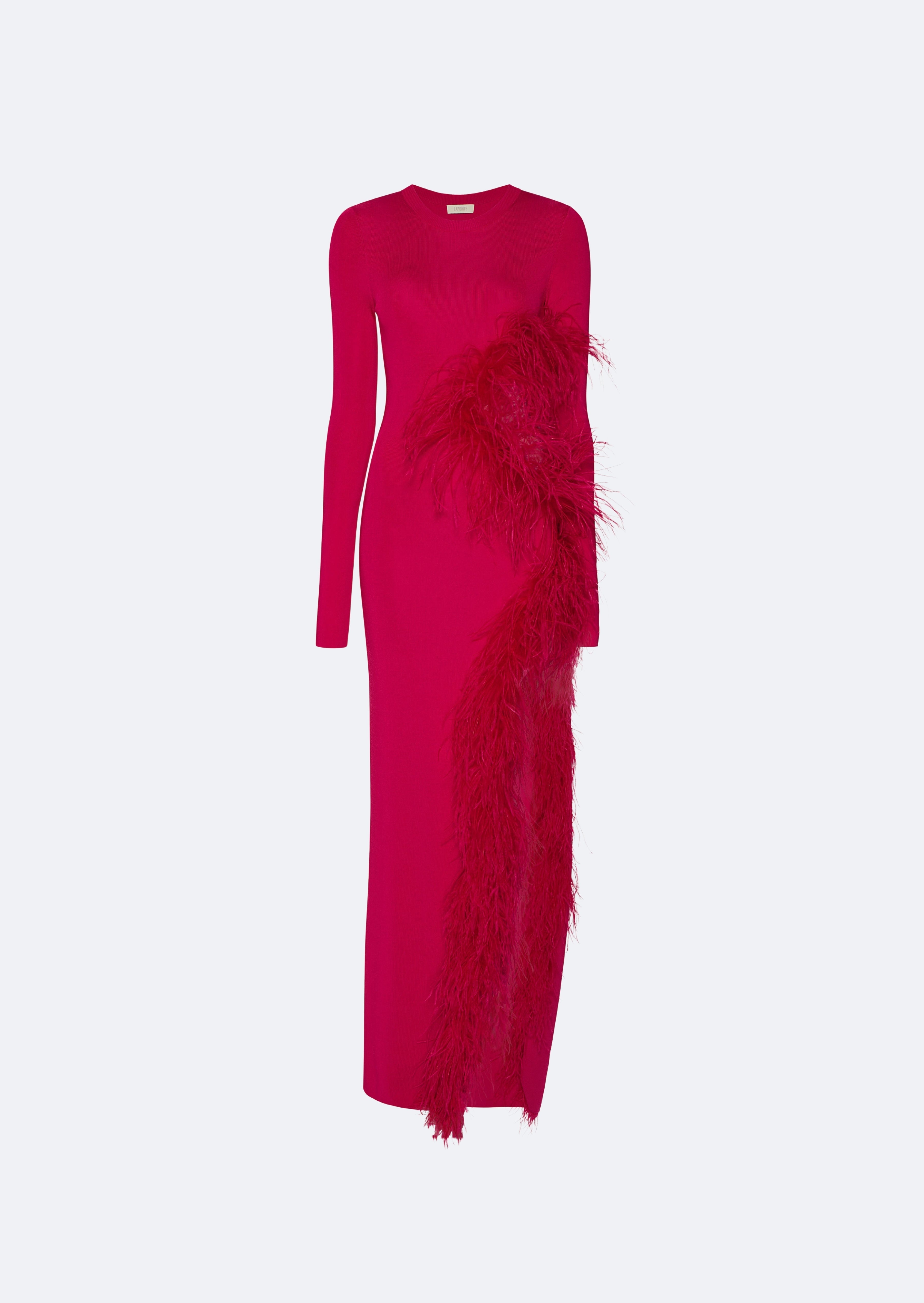 Shiny Viscose Cut-Out Dress With Feathers - 1