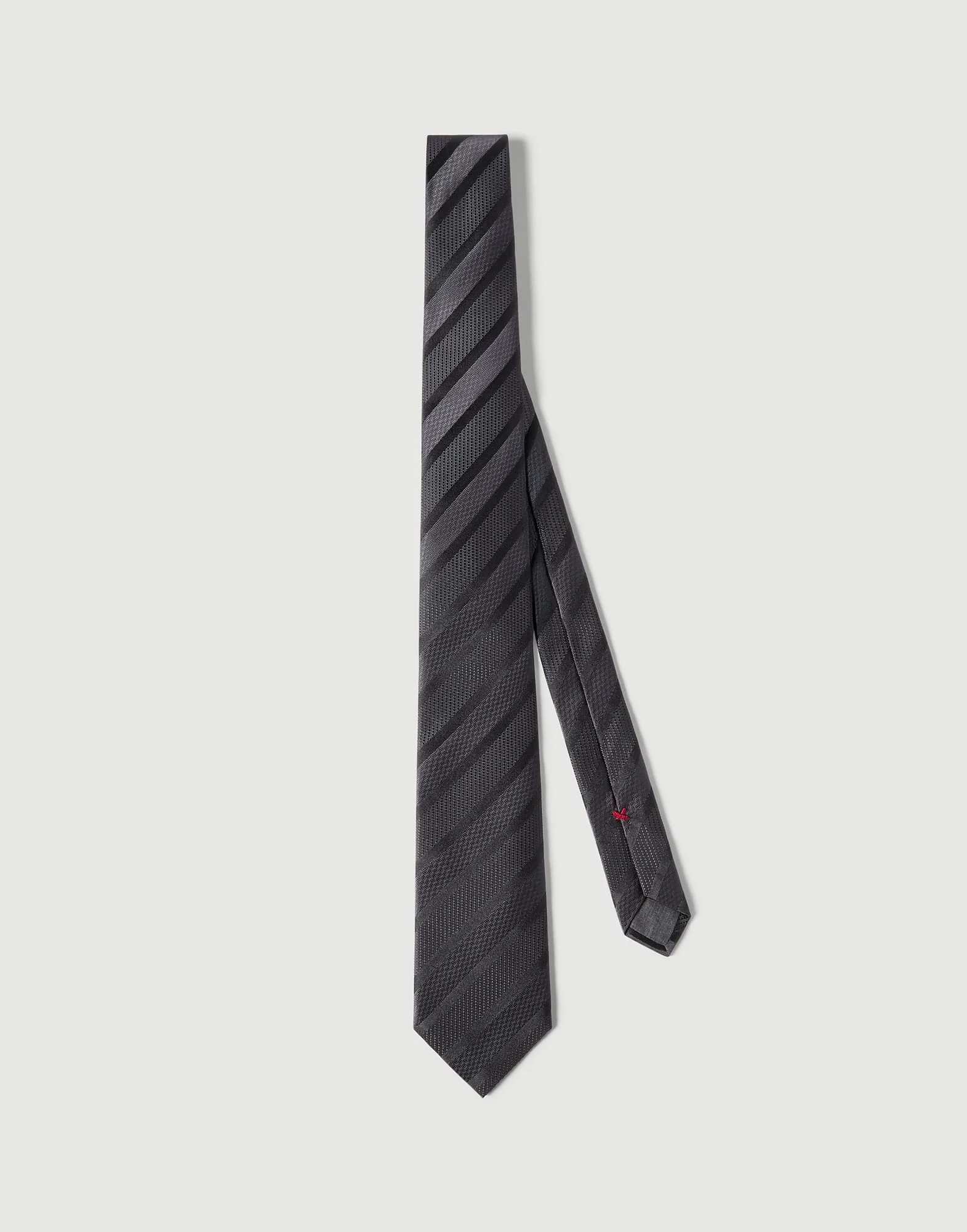 Texured tone-on-tone stripe silk tie - 1