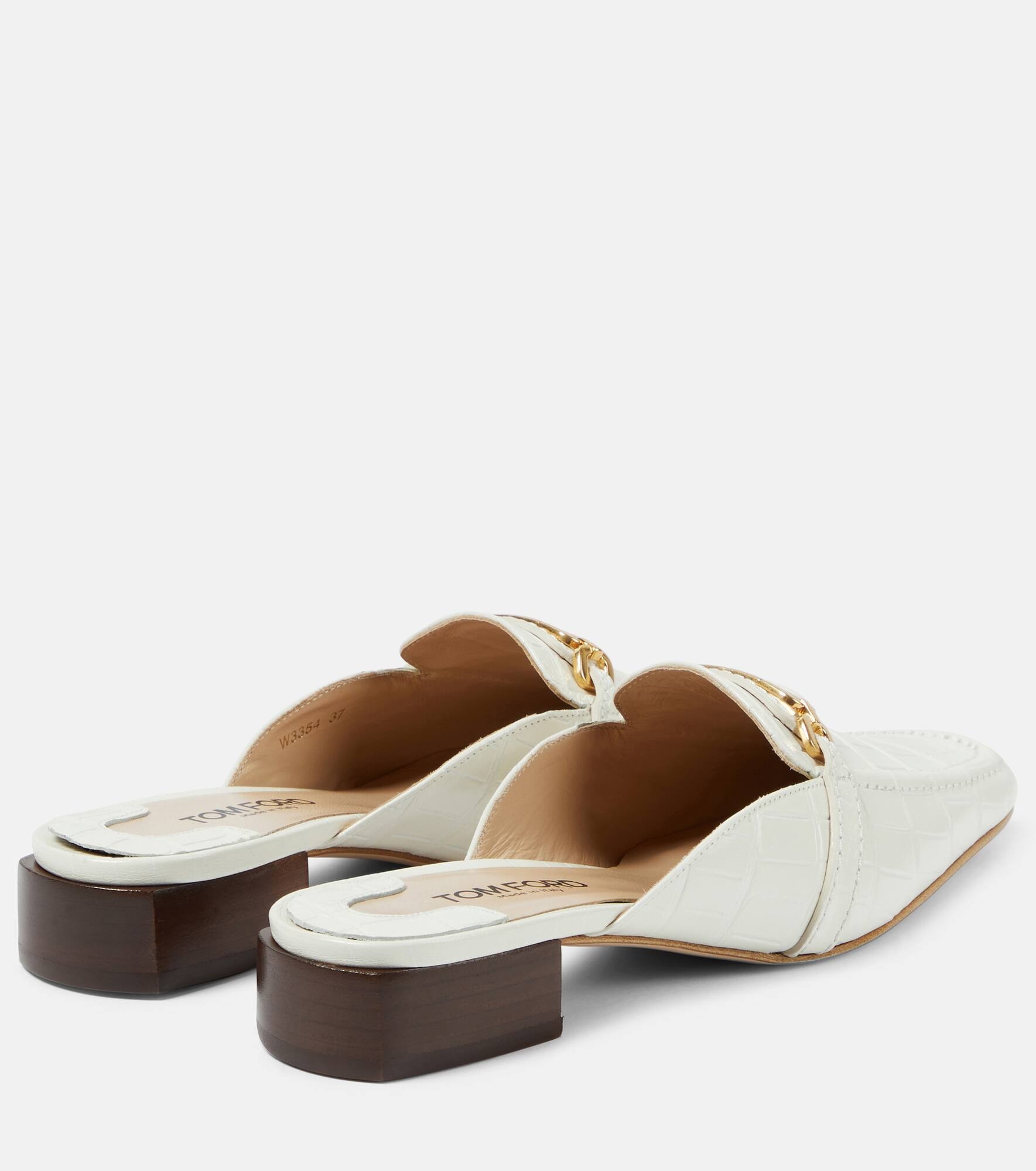 Whitney croc-effect leather mules - 3
