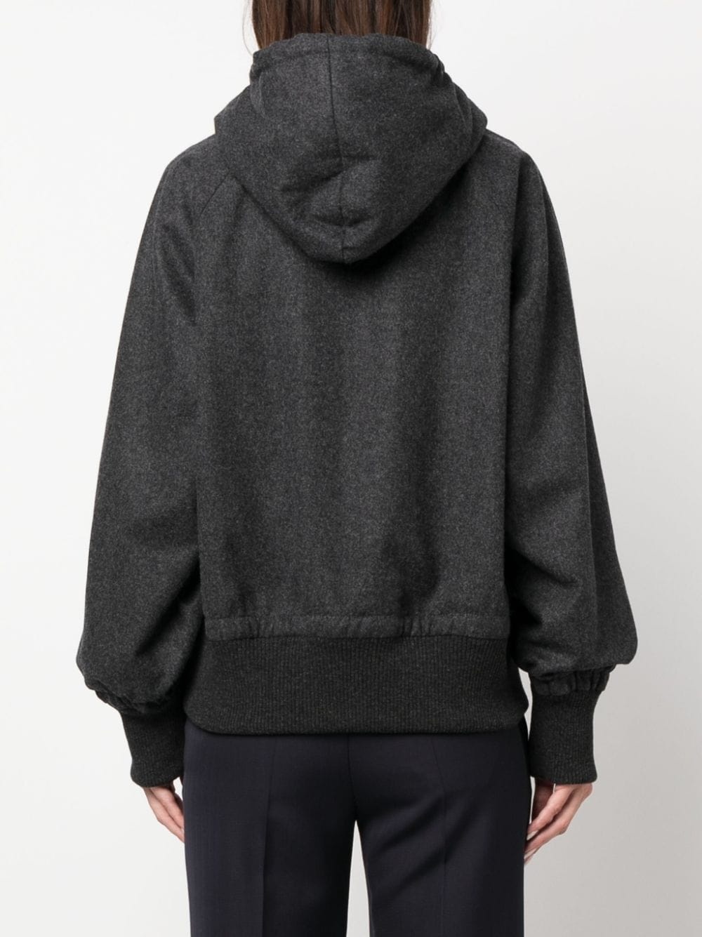 drawstring-hood virgin wool hoodie - 4