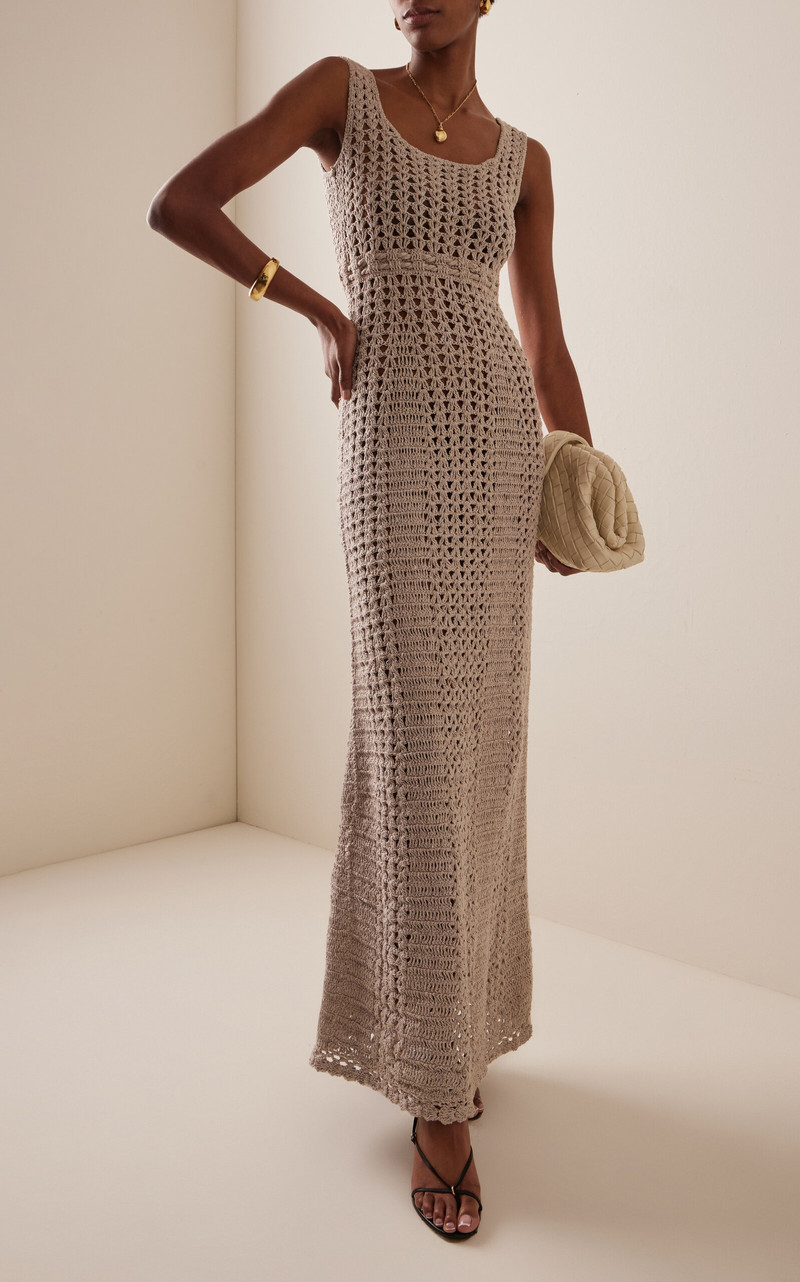 ROSETTA GETTY Hand-Crocheted Cotton Tank Dress silver outlook