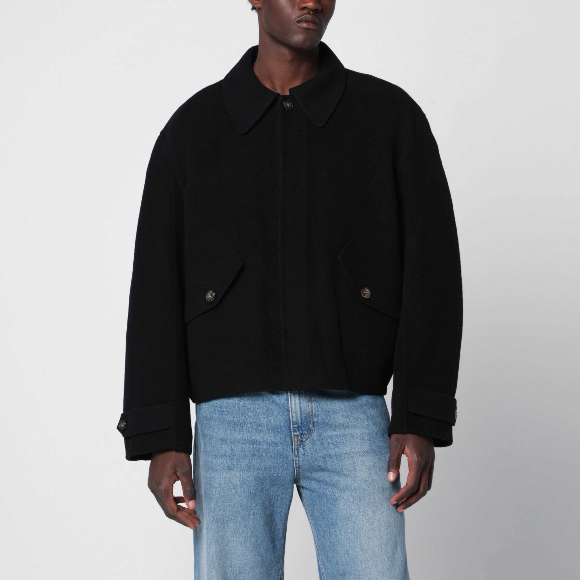 Black wool jacket - 1