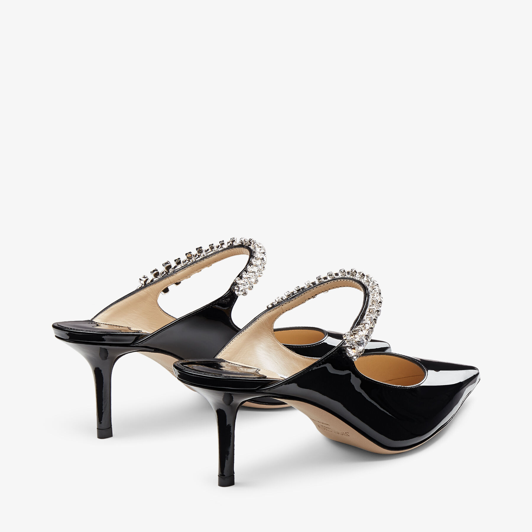 Bing 65
Black Patent Leather Mules with Crystal Strap - 5
