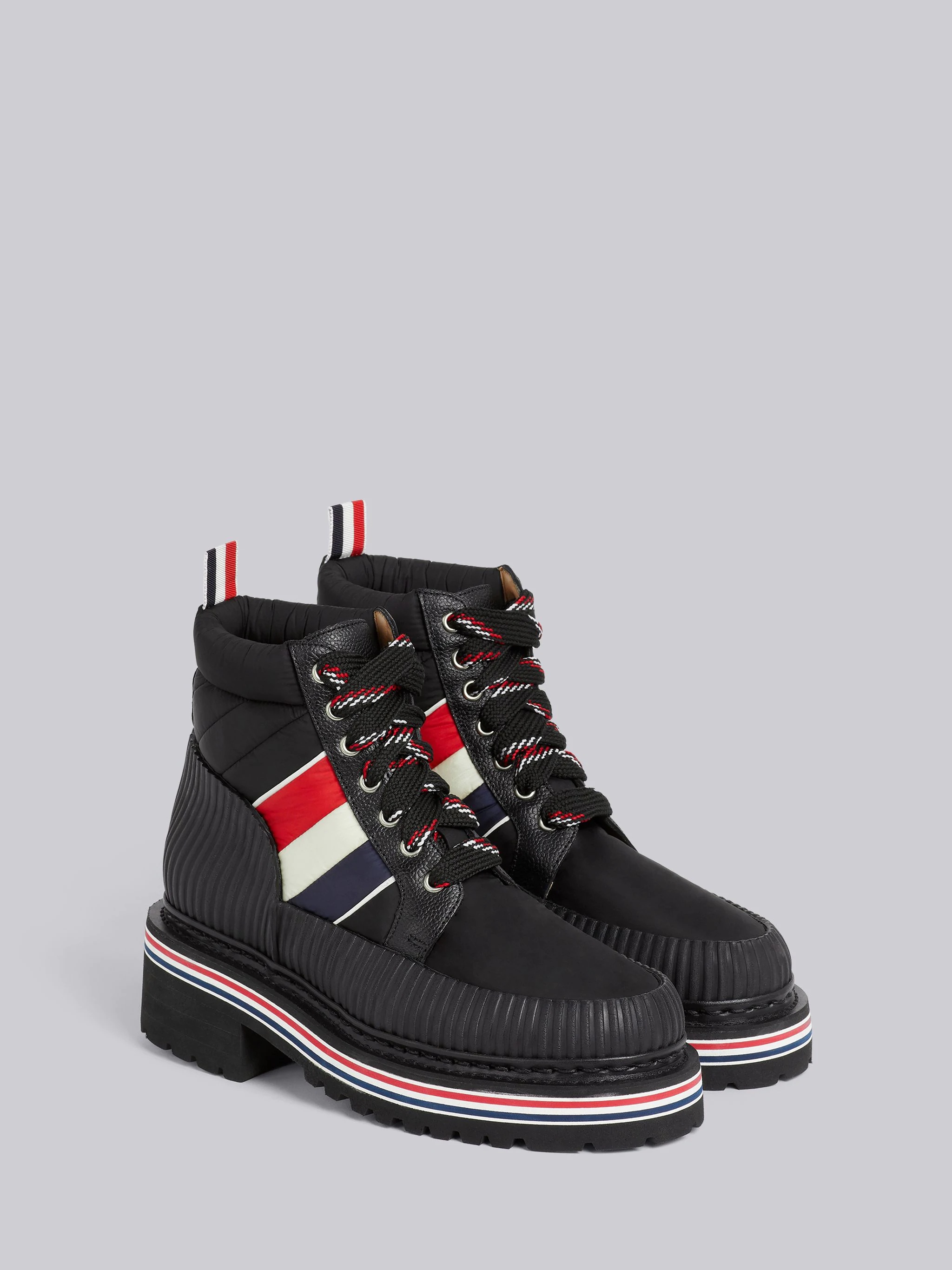 Black Nylon All Terrain Tricolor Stripe Boot - 3