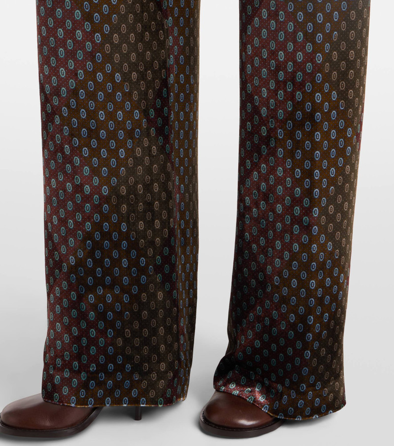 Printed wide-leg satin pants 5