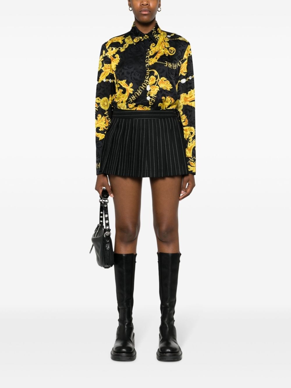 Chain Couture-print satin shirt - 2