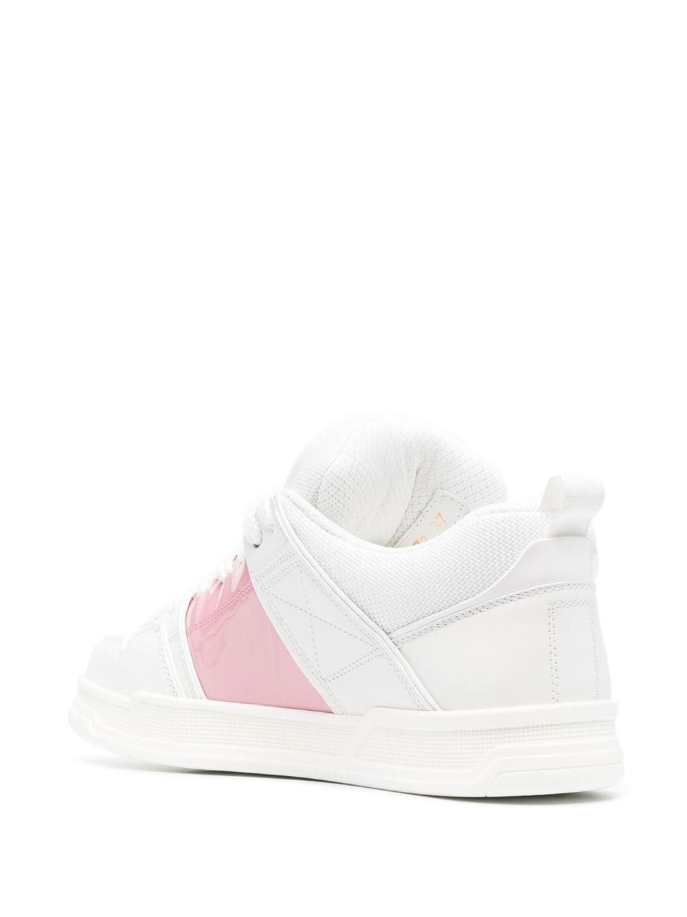 embossed-logo leather trainers - 3