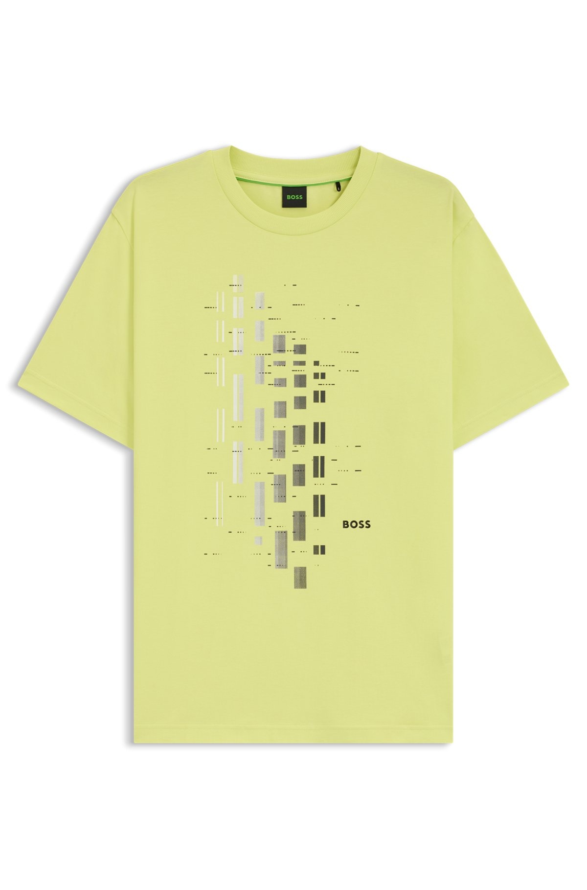 STRETCH-COTTON T-SHIRT WITH GEOMETRIC PRINT - 1