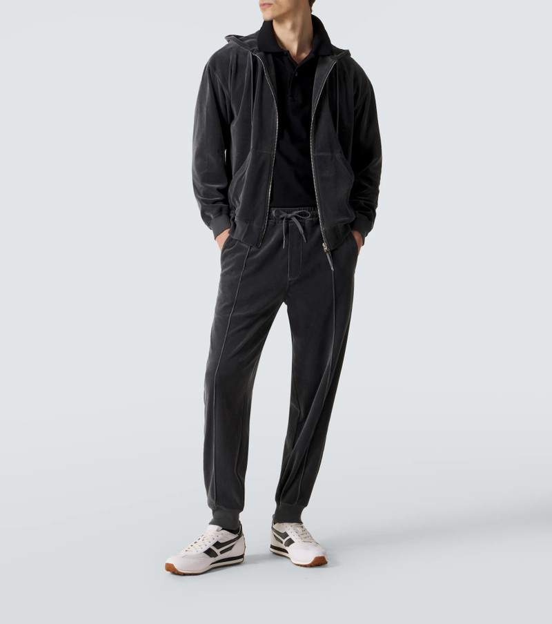 TOM FORD Velvet zip-up hoodie outlook