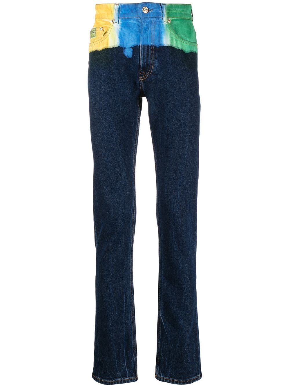 colour-block slim-fit jeans - 1