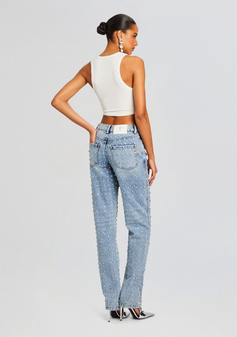 VERO EMBELLISHED DENIM PANT 4