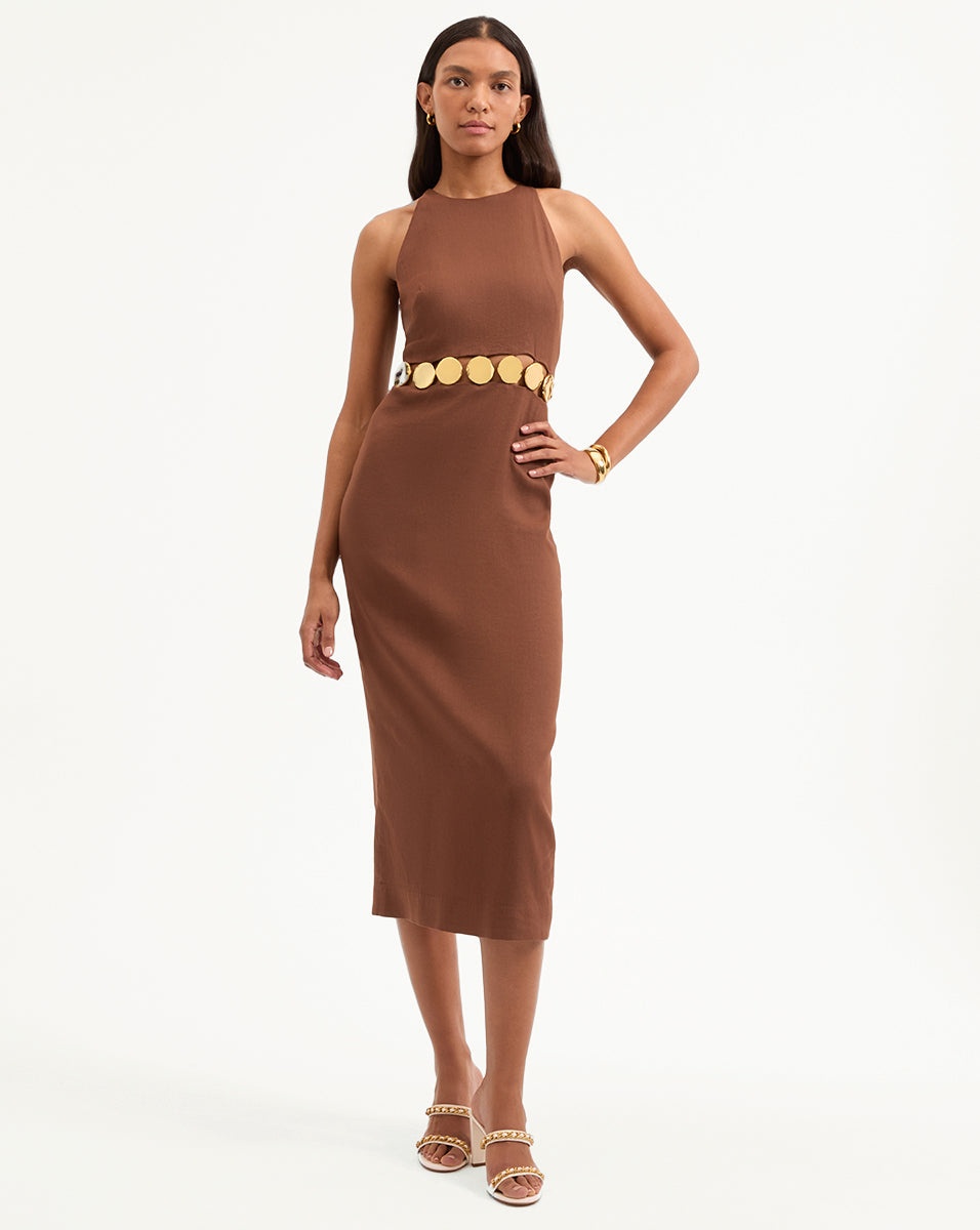 ISLA GOLD-MEDALLION MIDI DRESS - 2