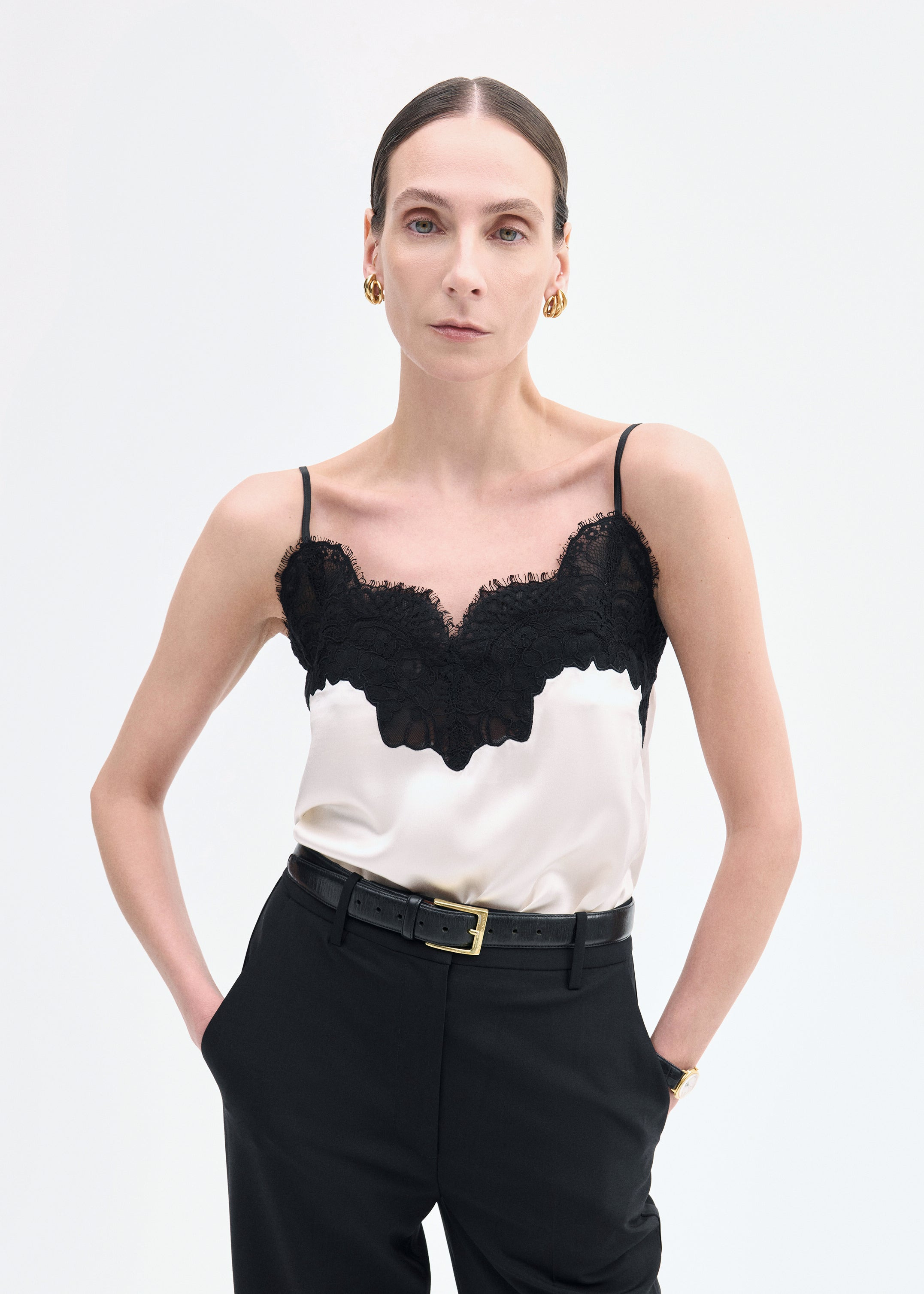 Lace Camisole in Silk - 2