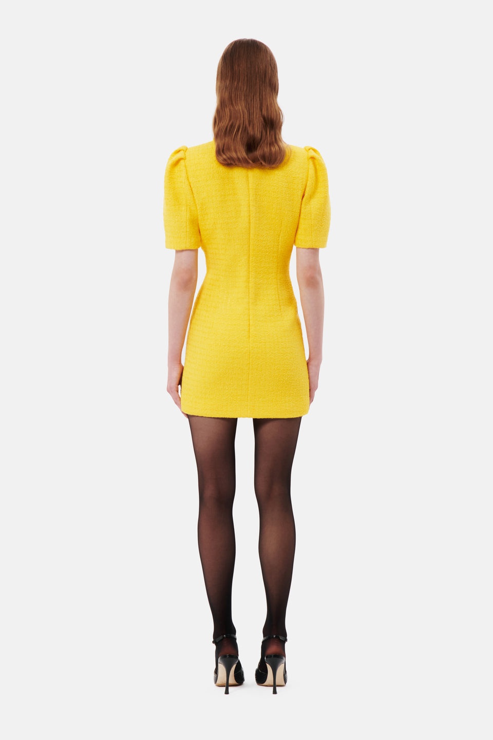 CHECKED TWEED BOUCLE MINI DRESS - 5