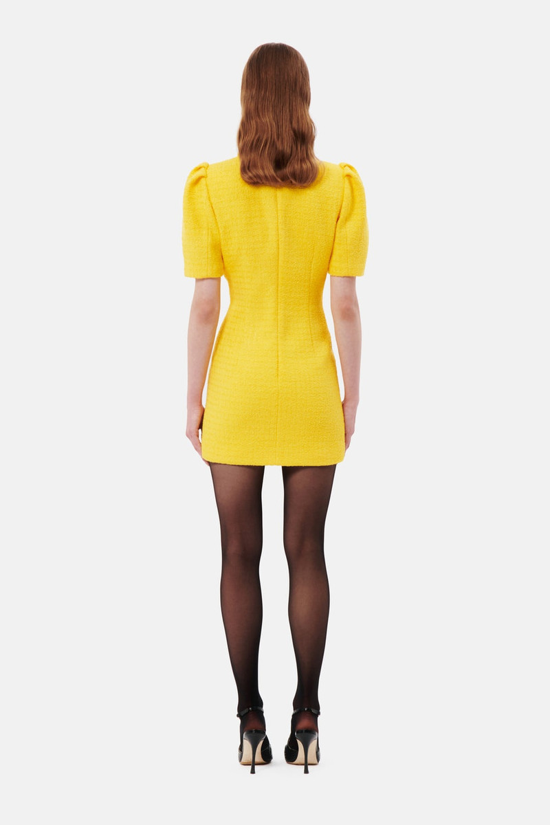 CHECKED TWEED BOUCLE MINI DRESS 5