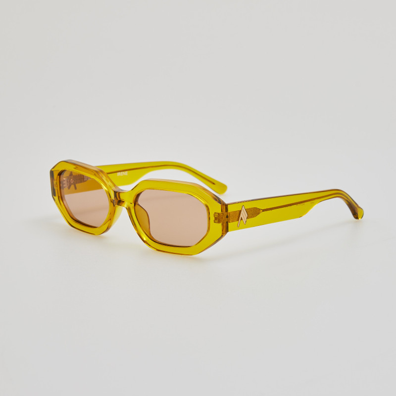 LINDA FARROW Irene Sunglasses in Mustard outlook
