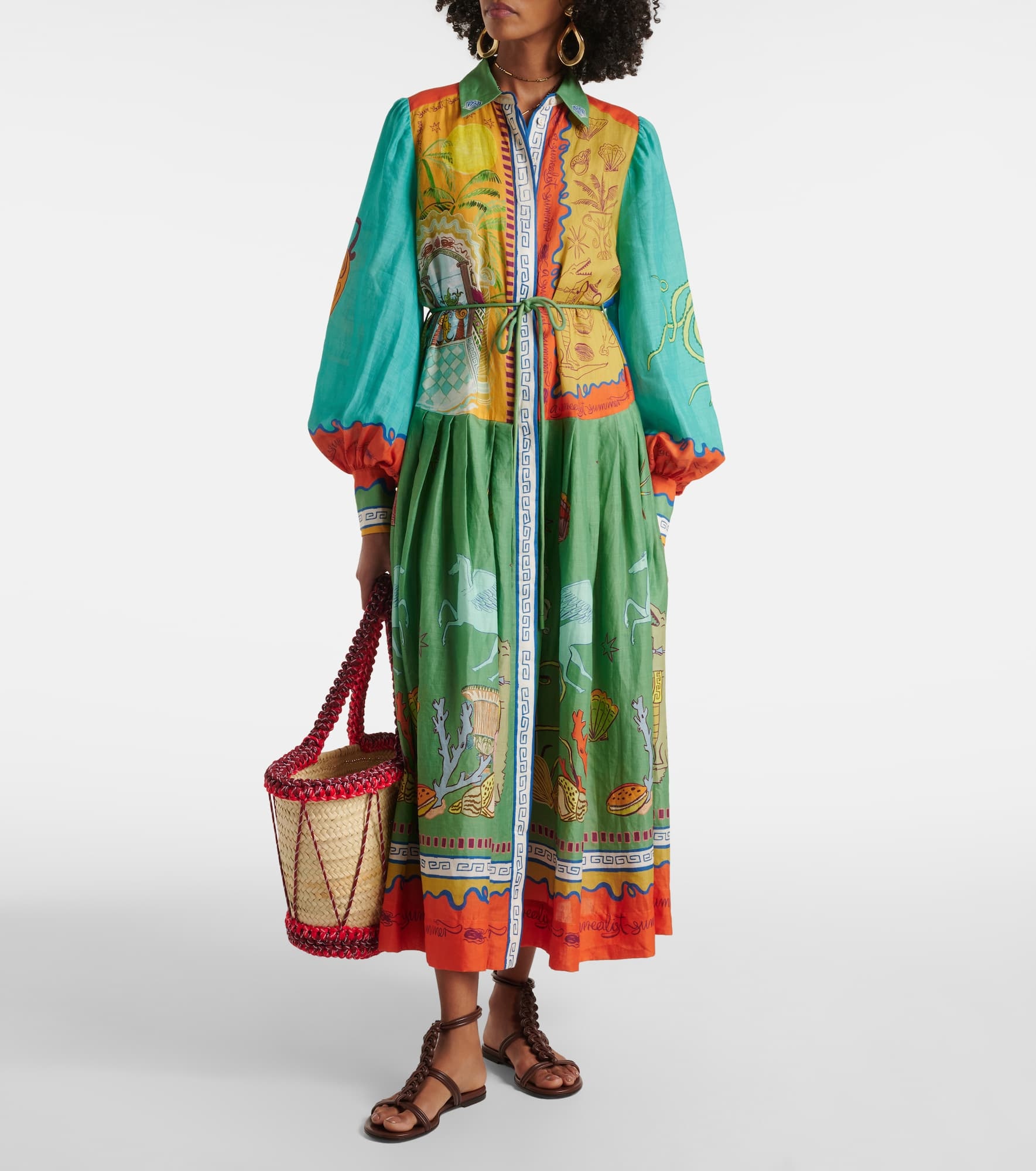 Surrealist cotton maxi dress - 2