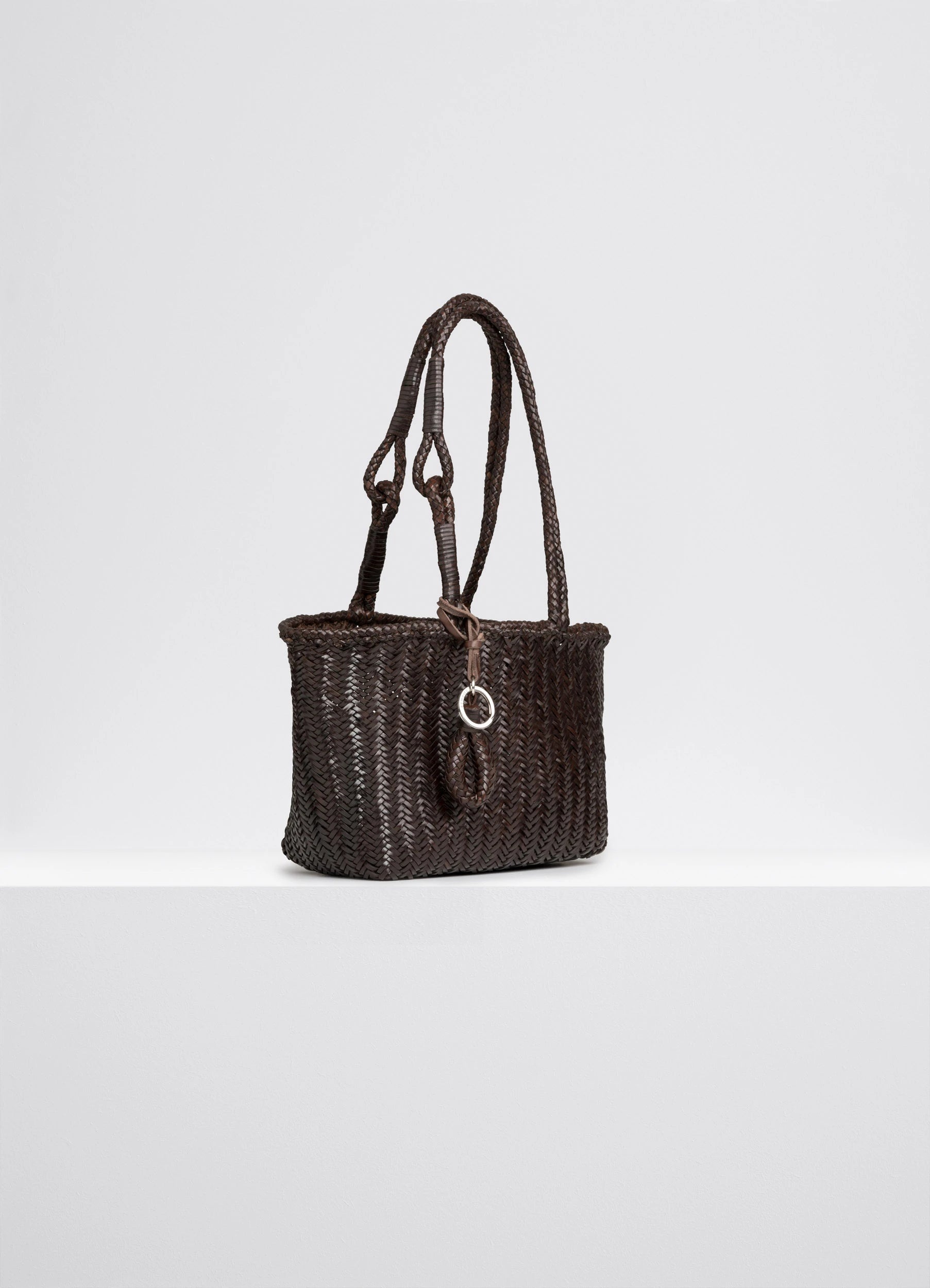 SMALL CHEVRON LEATHER TOTE - 2
