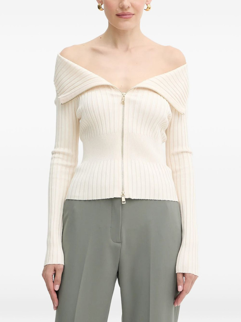 off-shoulder zip knitwear 1