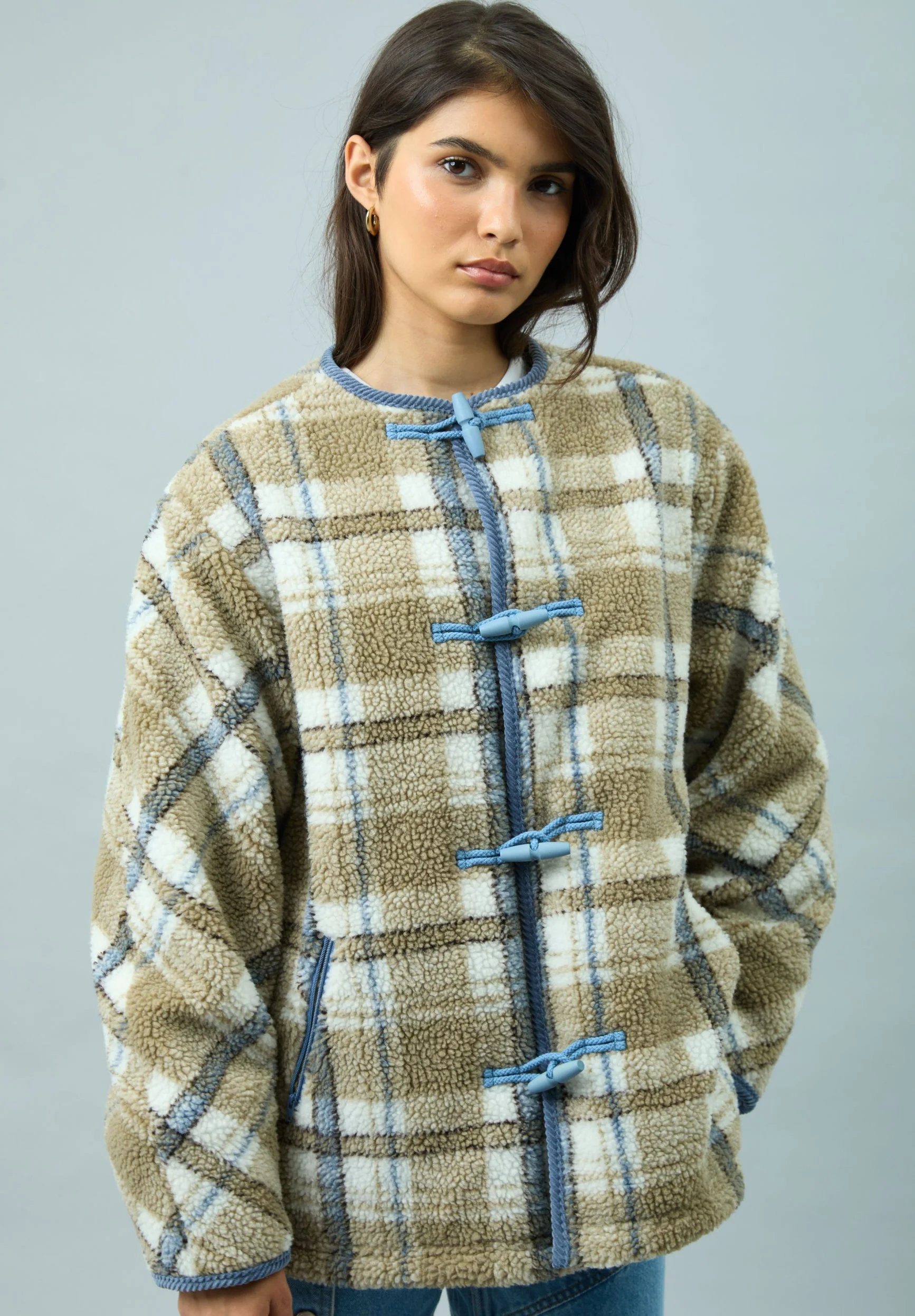 TEDDY FLEECE SCARF JACKET - 1
