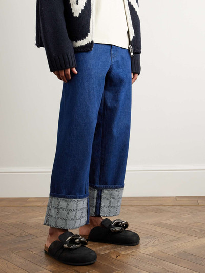 JW Anderson Chain-Embellished Leather Backless Loafers outlook