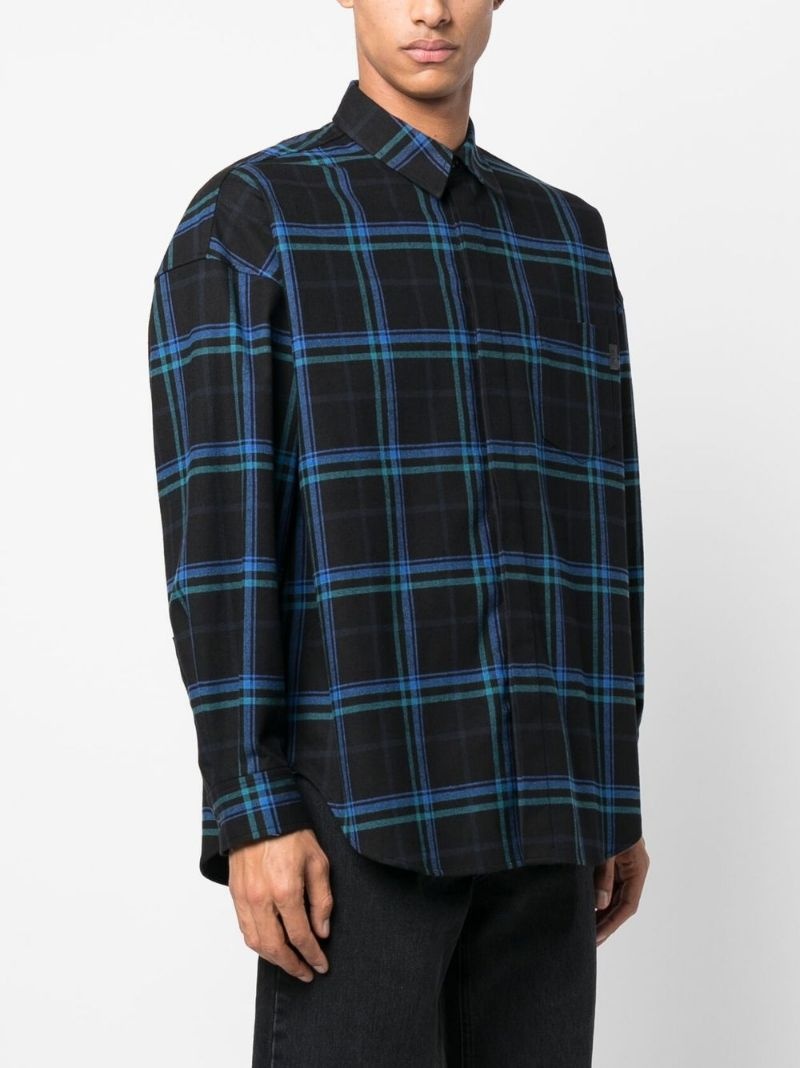 checked chest-pocket shirt - 3