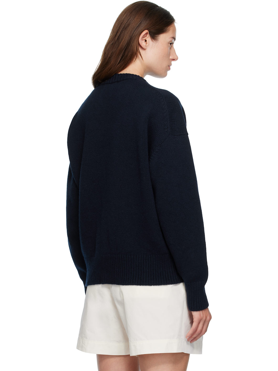 Navy Balla Slouch V-Neck Sweater - 3