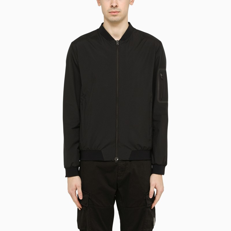 Black nylon bomber jacket - 1