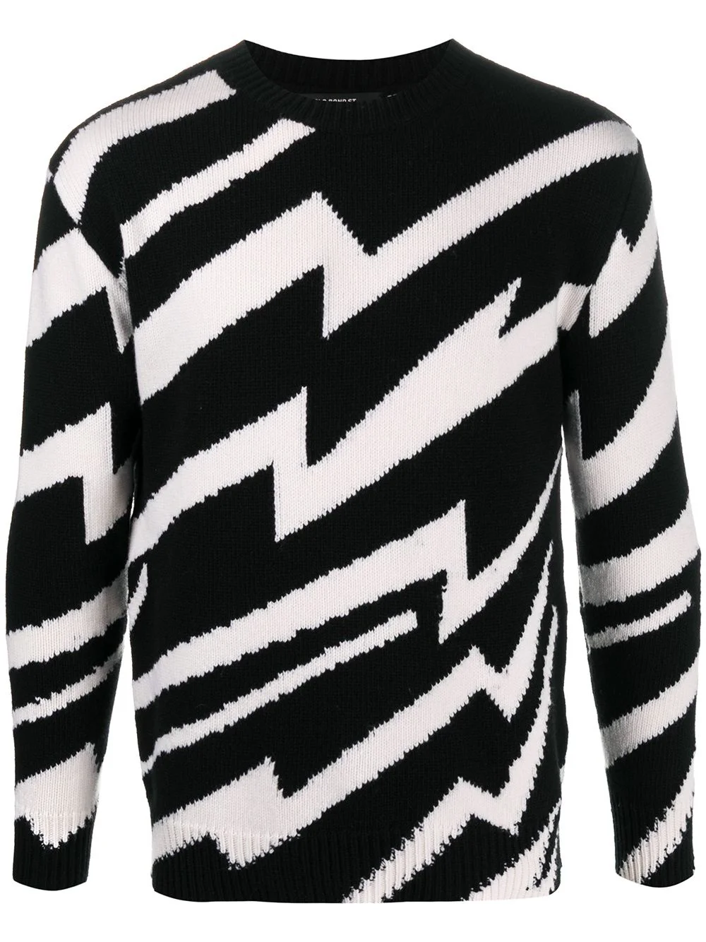 zigzag intarsia-knit 점퍼 - 1