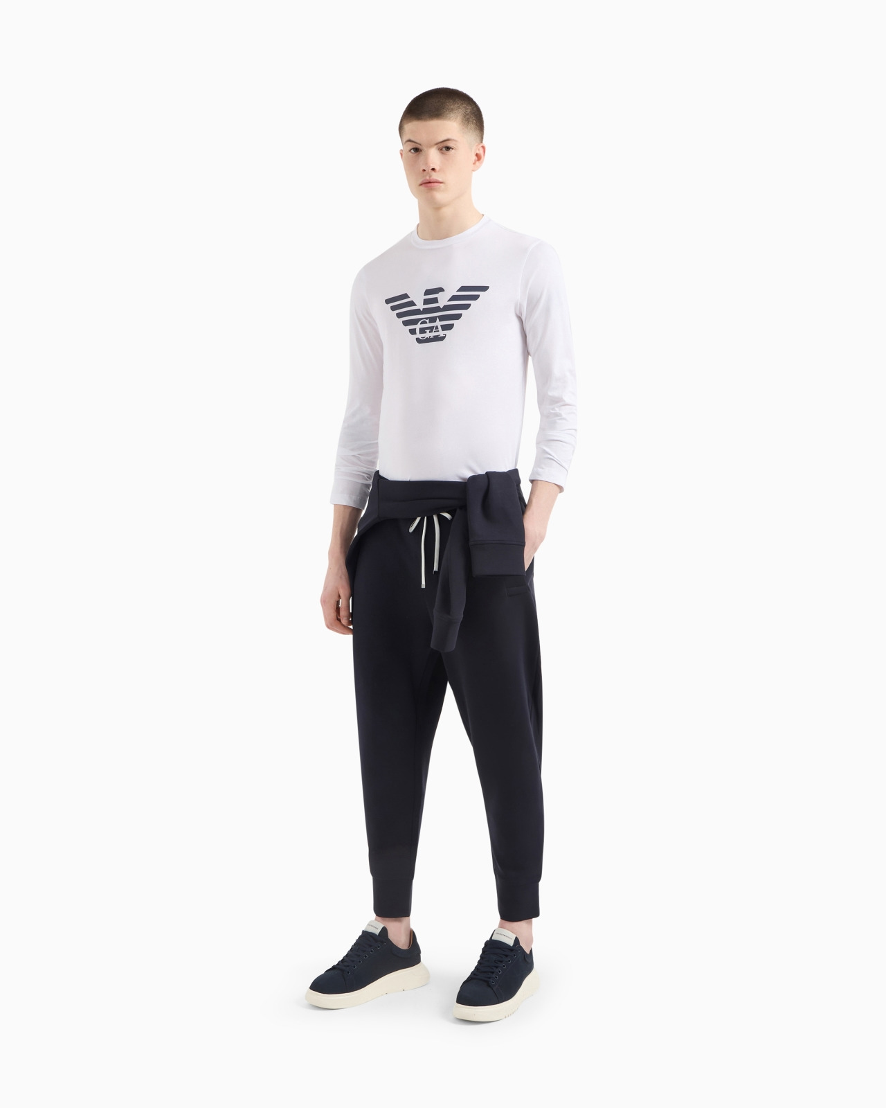 Pima-jersey jumper with printed logo - 2