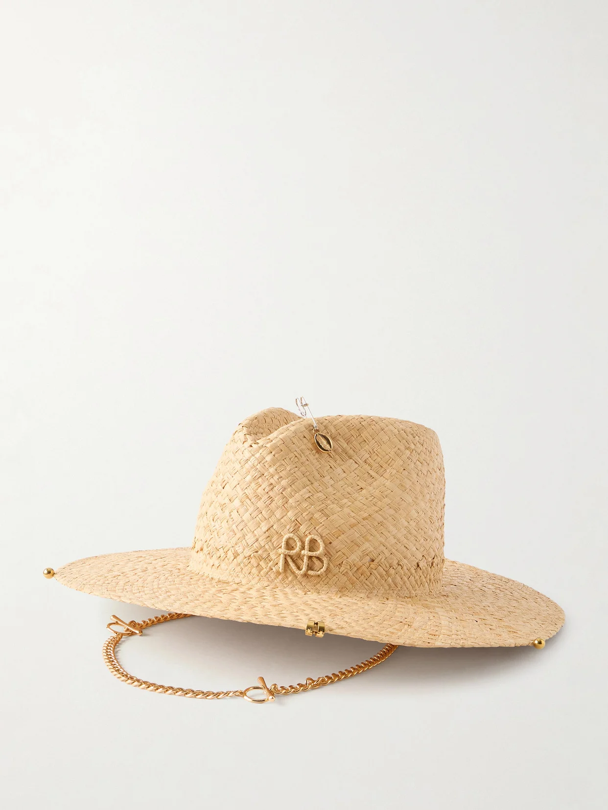 Embellished Straw Fedora - 1