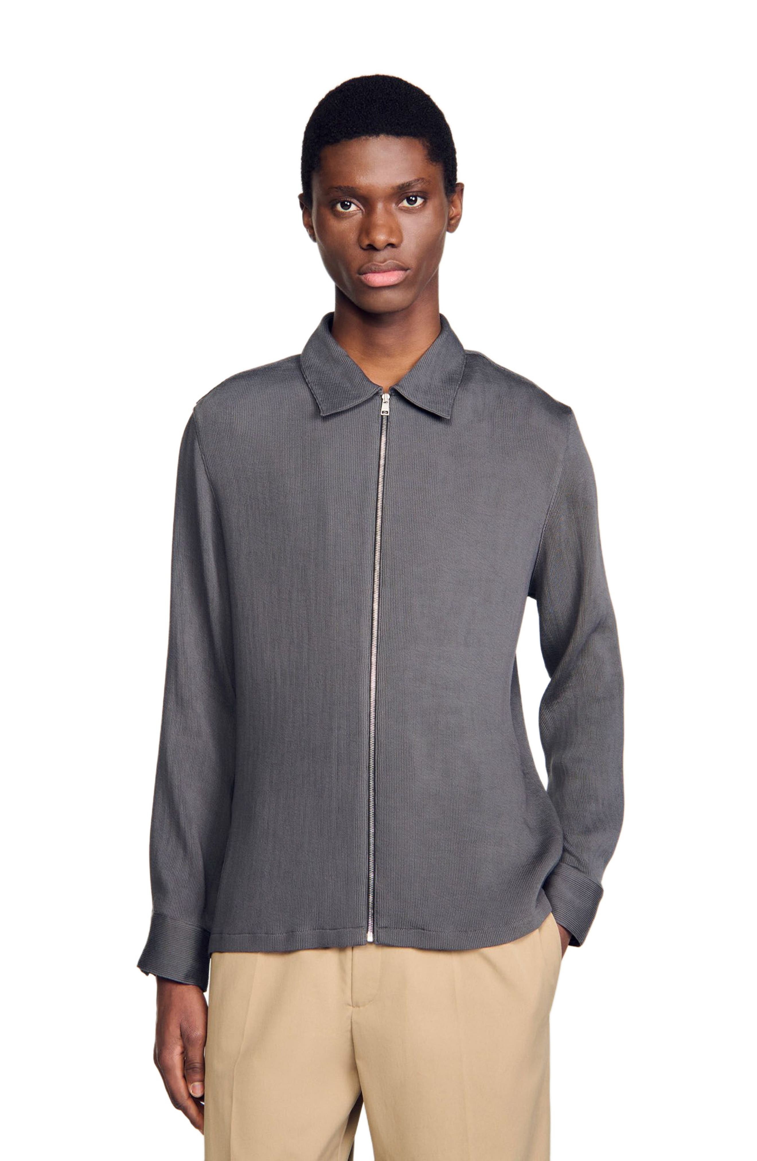 SANDRO Pleated shirt in Fonte at Nordstrom - 3
