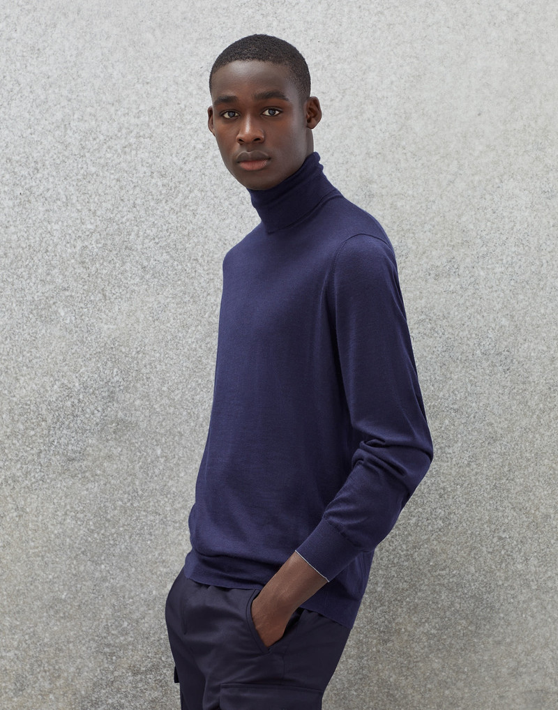 Cashmere and silk lightweight turtleneck sweater - 1