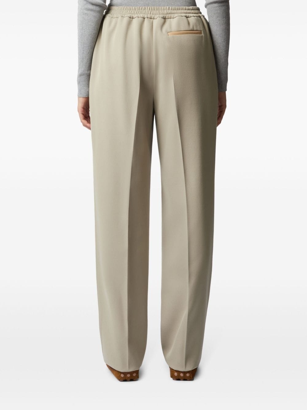 elasticated-waist straight-leg trousers - 3