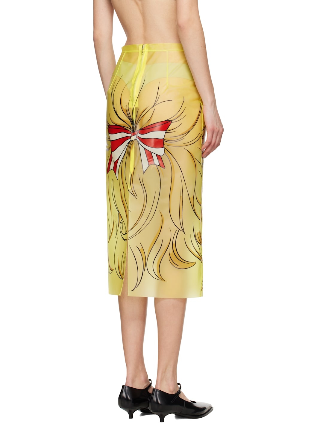 Yellow Crying Girl H-Line Midi Skirt - 3